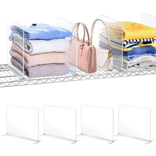 Acrylic Shelf Dividers for Wire Shelves, Shelf Dividers for Close...