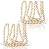 2 Pcs 144 Feet Christmas Wooden Beads Garland Xmas Wooden Tree Beads Rustic Round Craft Decorative Christmas Tree Farmhouse Decor Boho Vintage Garland for Decoration SuppliesWood