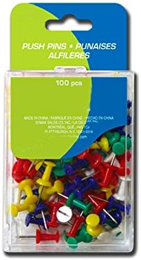 100 Pcs Push Pin Thumb Tack Multi Color 3/8" Drawing Cork Board Office Pushpin