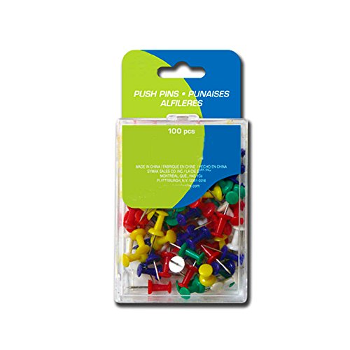 100 Pcs Push Pin Thumb Tack Multi Color 3/8" Drawing Cork Board Office Pushpin #TOP1