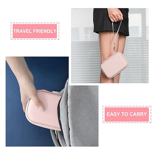 Hard Travel Case for Yoto Mini (2024 Edition) Kids Screen-Free Bluetooth Audio Player, Storage Holder Protection Case with Zipper Mesh Pocket for Kids Audio Card, Charging Cable, Pink - Image 5