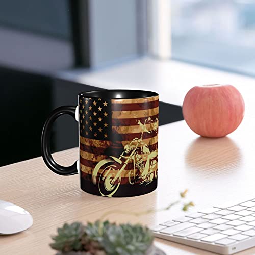Ulquieor Fanastic American Flag Motorcycle Skull Cool Coffee Mugs For Boys Men 12 Ounces Tea Cocoa Ceramic Cup Friends Cool Gadgets Personalized Novelty Gifts #TOP6