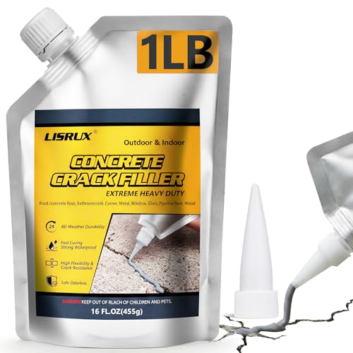Concrete Crack Filler,1 LB High Elasticity Cement Crack Filler,Self-Leveling Quick-Drying &...