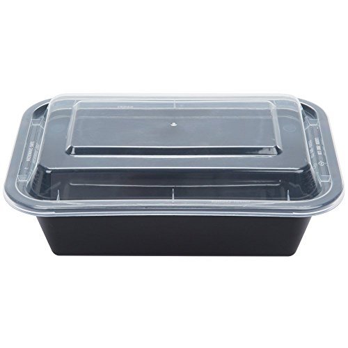 Glotoch Bento Box, 38 Ounce Wholesale 1 Compartment Plastic Food Storage Containers for Meal Prep-Microwave, Freezer & Dishwasher Safe - Eco Friendly Safe Food Container