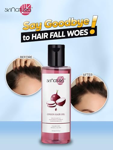 Image of Skinatura Onion Hair Oil For Men & Women | Treats Hair Fall | Long Strong Lustrous & Healthy Hairs (110Ml) (Pack of 5)