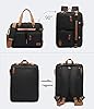 Cicilin Sacoche Ordinateur Portable Convertible Sac Bandoulière Sac à Dos et à Main Porte-Documents Multi-Poche pour Voyage/Hommes/Randonnée/Université/Travail (Nylon, Noir, 17 Pouces) #2