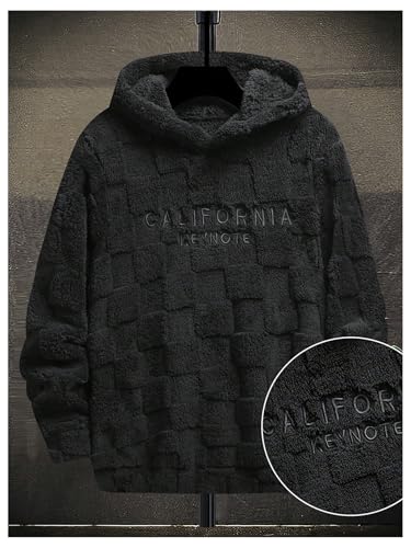 SOLY HUX Hoodies for Men Fuzzy Sherpa Pullover Letter Graphic Embroidery Long Sleeve Fall Winter Fleece Hooded Sweatshirt3