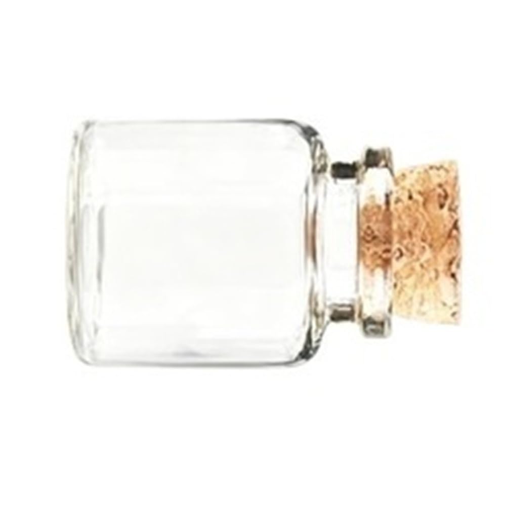 GOCENJIU Small Storage Vial 5pcs Small Vials Mini Glass Bottles for Home Decorations, Transparent Jars Containers with Cork Stopper