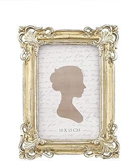 Sunlit Vintage Picture Frame 4x6 Inch, Antique Photo Frames with Glass Front, Ornate Photo Display, Tabletop Wall Hanging, Gift Ideas, 10x15 cm