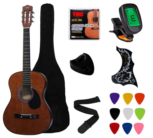 YMC 38' Coffee Beginner Acoustic Guitar Starter...