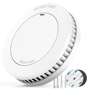 Smoke Detector Fire Alarm 10- Years Battery Photoelectric Smoke detectors Smoke Alarms with Test Silence Button and Low Battery Signal UL Listed(Without Flashing)