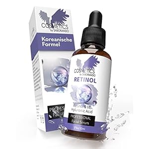 Korean Skincare Retinol Siero ad alto dosaggio | + acido ialuronico + vitamina C | cura del viso efficace contro rughe, anti-invecchiamento e riduzione dei pori, cosmetici coreani 30 ml, skincare by