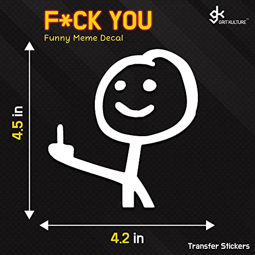 Gritkulture Fuck You Funny Meme Decal Large Vinyl Sticker For Cars, Trucks, Windows Middle Finger (#1) #TOP1