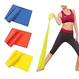 Fitnessband 3er Set 150 x 15 cm Theraband Gymnastikband Lang Fitnessbänder Widerstandsbänder in 3 Stärke, Resistance Band Trainingsband für Crossfit, Muskelaufbau, Yoga, Pilates für Männer und Frauen