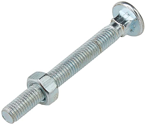 Merriway BH04831, verzinkt, Schlossschraube und Mutter ZP M8 x 75 mm (25 Stück), silber, Pack of 25