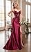 Xsqmbwb Women’s Satin Sequin Appliques Prom Dress Slit Strapless Mermaid Formal Gown Fuchsia US2