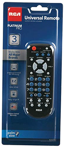Rca 3-Device Palm-Sized Universal Remote, Long Range Ir, Replaces Most Major Remote Brands, Designed For Comfort, Rcr503Be #TOP3