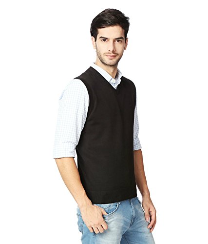 Super weston Sleeveless Slim Fit Sweater for Men,100% Wool Sweater, Sweater,  Mu003d38,Lu003d40,XLu003d42 (Black, Small) : Amazon.in: Clothing u0026 Accessories