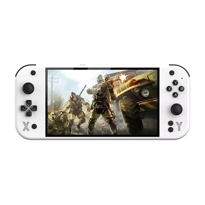 Image of G90 7 Inch IPS HD Screen Handheld Game Console Multi-System Emulator Arcade Gaming Controller (White)