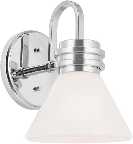 Miniatura 5 de Kichler Farum - Aplique de pared con 1 luz de 9.5 pulgadas con cristal de ópalo en cromo