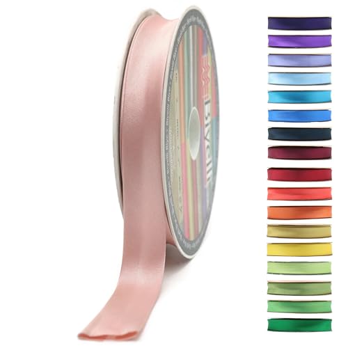 Image of Fold Satin Bias Tape - 99+ Colors - 3 /4 Inches Wide - 27 Yards - Fold Satin Binding Bias Ribbon Fabric Piping Bias Binding Tape for Sewing Clothing DIY (87. Blush Peach) BYS87