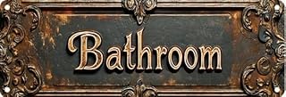 Vintage Aluminum Street Sign, Bathroom Design, 16 x 4 inches（2D）, Green, Funny Room Decor