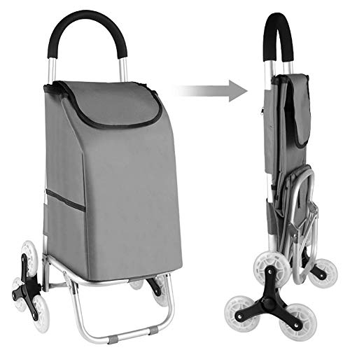 Alte Person Einkaufswagen ,Ladewagen Kleiner Einkaufswagen Zuhause Klappwagen Trolley Autoanhänger Alter Mann Kletterbau Trolley Tragbarer Einkaufswagen,Braun multifunktional – Bild 6