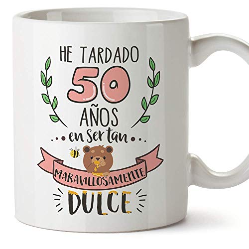 MUGFFINS Taza 50 Cumpleaños -Regalos Originales y Divertidos para Aniversarios y Cumpleañeros