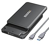Hard Drive Enclosure, iDsonix 2.5 inch External Hard Drive Enclosure 5Gbps USB 3.0 to SATA III Tool-Free for 7mm/9.5 mm 2.5' SSD HDD with UASP, E25-U3