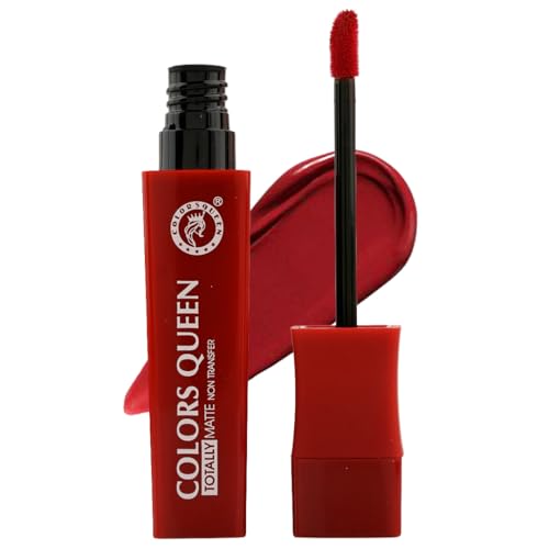 Image of Colors Queen Totally Matte Liquid Lipstick | Intense Color Payoff, Lightweight & Comfortable, One Swipe Application | Long Lasting, Non Transfer Liquid Lipstick for Women (01 - Red Boots, 7.5g)