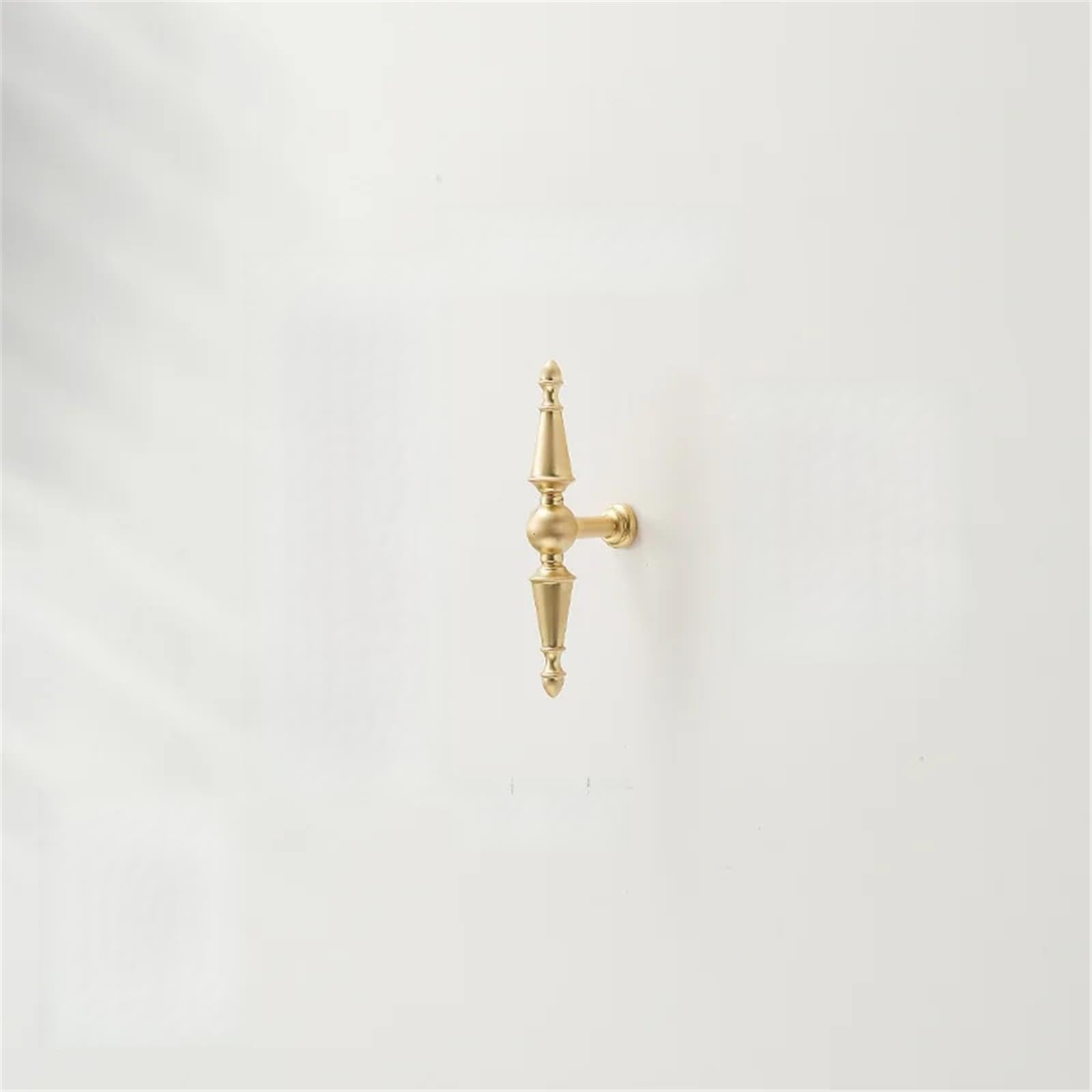 Kdhcvkz 7569-Single 1Pcs Golden Wardrobe Door Handle Copper-Finish Single-Hole Drawer Knob Solid Zinc-Alloy Cabinet Pull Furniture Hardware(7569-Single)