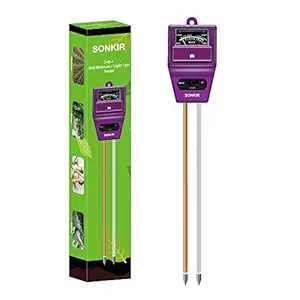 Sonkir Soil pH Meter, MS05 3-in-1 Soil Moisture/Light/pH Tester Gardening Tool Kits for Plant Care, Great for Garden, Lawn, Farm, Indoor & Outdoor Use (Purple)