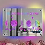 Personalized 1-10 Family Members Moon Phase LED Mirror Light Our Story So Far Moon Phase Mirror Lunar Print Picture Frame Light Box for Mom Dad Grandma Grandpa Wife Husband Family Lover Friends