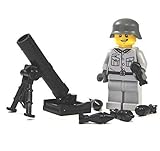  Custom Soldat grau mit Mörser WW2 Figur aus Lego ® und Custom Teilen