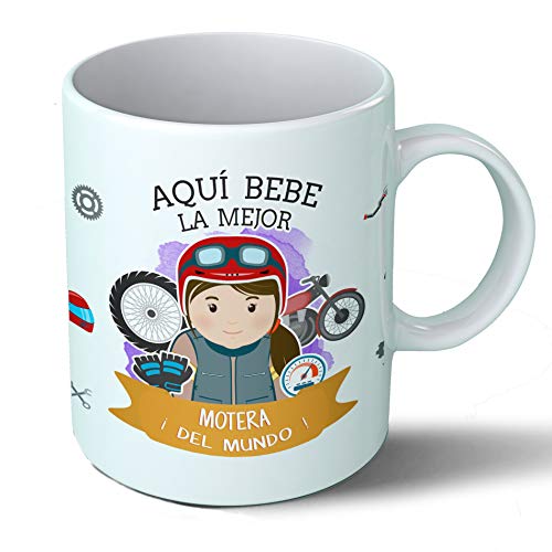 Planetacase - Caneca de Motociclista - Presente Original - Cerâmica 330 mL - Caneca de Café Apto para Micro-ondas e Lava-louças - Motos - Resistente a Lavagens