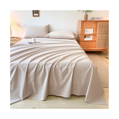 Drap plat polycoton linge de lit drap de dessus crème 240x250cm sans élastique - 2