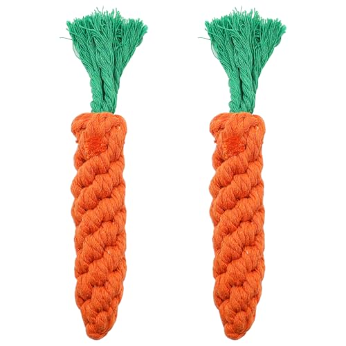 Tiardey 2 pcs Carrot Dog Game, Robust Chew Dog Toy for Puppies Teeth Cleaning, Interactive Dog Game, Small, Medium Dogs