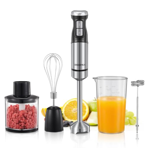 Reemix Immersion Blender Handheld, 5-in-1 Electric Hand Blender Set