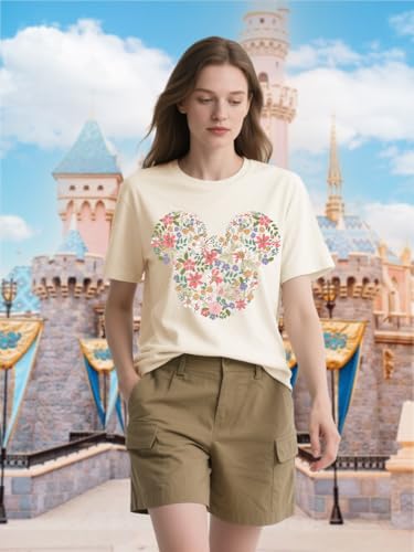 Image of Magic Kingdom Castle Shirt Holiday Short Sleeve Boho Clothes for Women