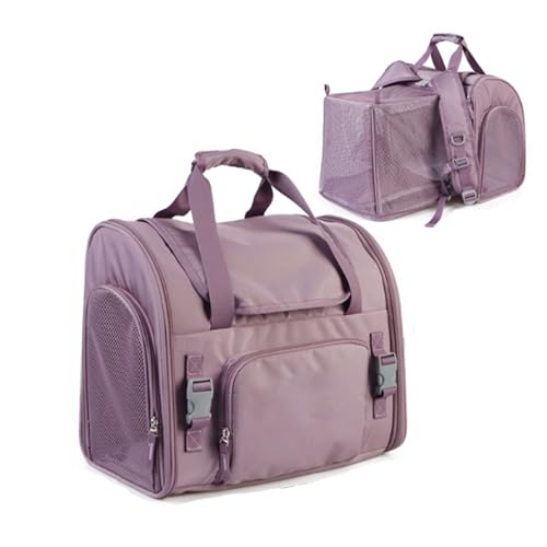 猫 キャリー リュック 猫 バッグ 猫のかばん通気性とケージ付き犬のかばん 猫 キャリーパッグ 猫リュック 拡張可能 面通気 両肩背?い 大容量 カーテン付 折りたたみ式 コンパクト ペット用外出バッグ(B,40*27*30cm)