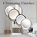 JERDON Wall-Mounted Makeup Mirror with 5X Magnification - Nickel Makeup Mirror with LED Lights - Plug in - HL65N