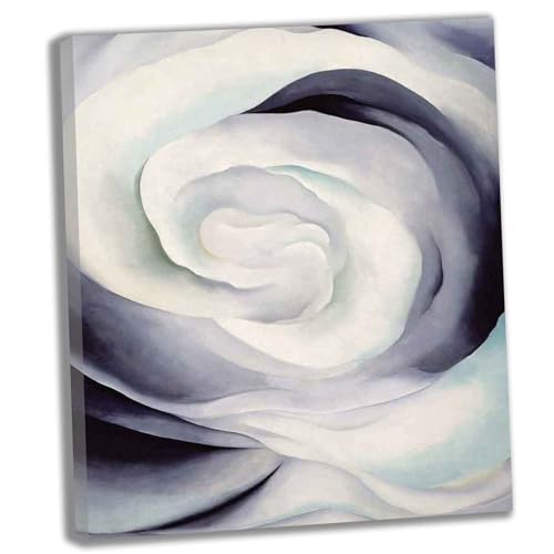 Tableau Abstraction Rose O'Keeffe 60x72 cm - Toile d'art mural tendue pour une déco de chambre chic