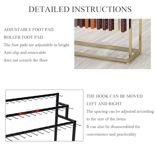 Organizador de Corbatas de Metal de pie - Expositor de Bufandas de 3 Niveles para Ropa y Accesorios de Moda, Uso Comercial, diseño Compacto
