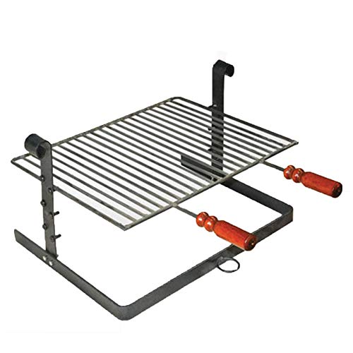 Sartén barbacoa barbacoa parrilla barbacoa ajustable hierro forjado brace (50 x 40 cm)