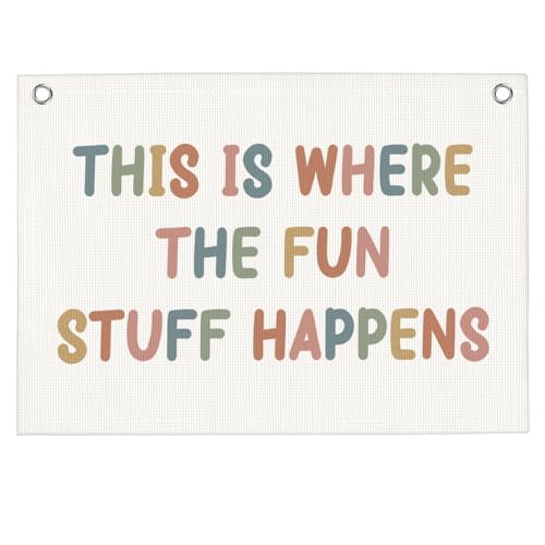 Boho Playroom Wall Decor, Classroom Wall Hanging Banner Flag Decor for Toddler Nursery Bedroom Trendy Room Toy Room