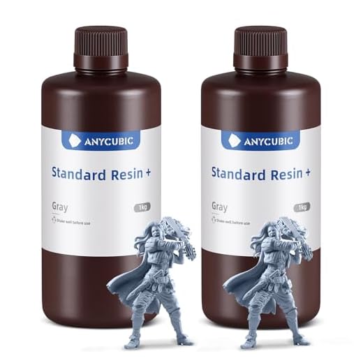 ANYCUBIC Upgraded Standard 3D Printer Resin, 405nm SLA Fast UV-Curing Resin, High Precision & Rapid Photopolymer for 8K Capable LCD/DLP/SLA 3D Printing (Grey+Grey, 2kg)