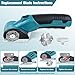 Qidejoy Cordless Cardboard Cutter Electric Scissors, Heavy Duty High-speed Rotary Box Cutter Tools for Fabric, Carpet, Paper, with 2 Blades & Gloves, 4.2V Rechargeable Battery, LED Light, Blue