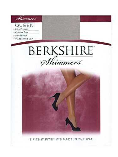 Image of Berkshire 4412 Women's Shimmers Ultra Sheer Control Top Pantyhose - Sandalfoot Toe 15 Denier Nylon & Spandex Tights