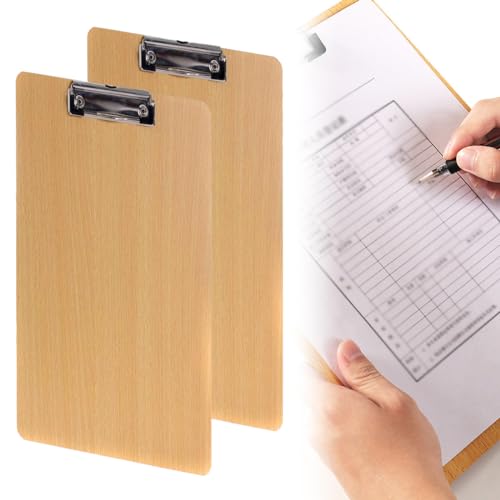 ZAMXHUG Porte Bloc a5 avec Pince - 2 pcs en Bois Porte-Bloc A5, très épais 3mm, Clip Planches pour Papier d'écriture Memo des Dossiers, Planchettes à Pince Idéal pour Le Travail Quotidien