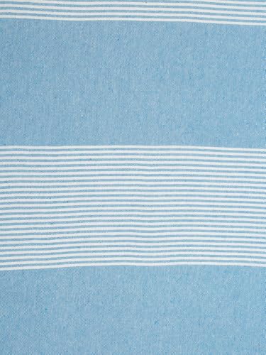 Image of 210 TC Cotton Bedsheet | Handmade Double Bedsheet | Handloom Bedsheets | Without Pillow Cover | Double Bedsheet for Summer (90X100 Inches, 7.5 x 8.3 Feet (Picton Blue)